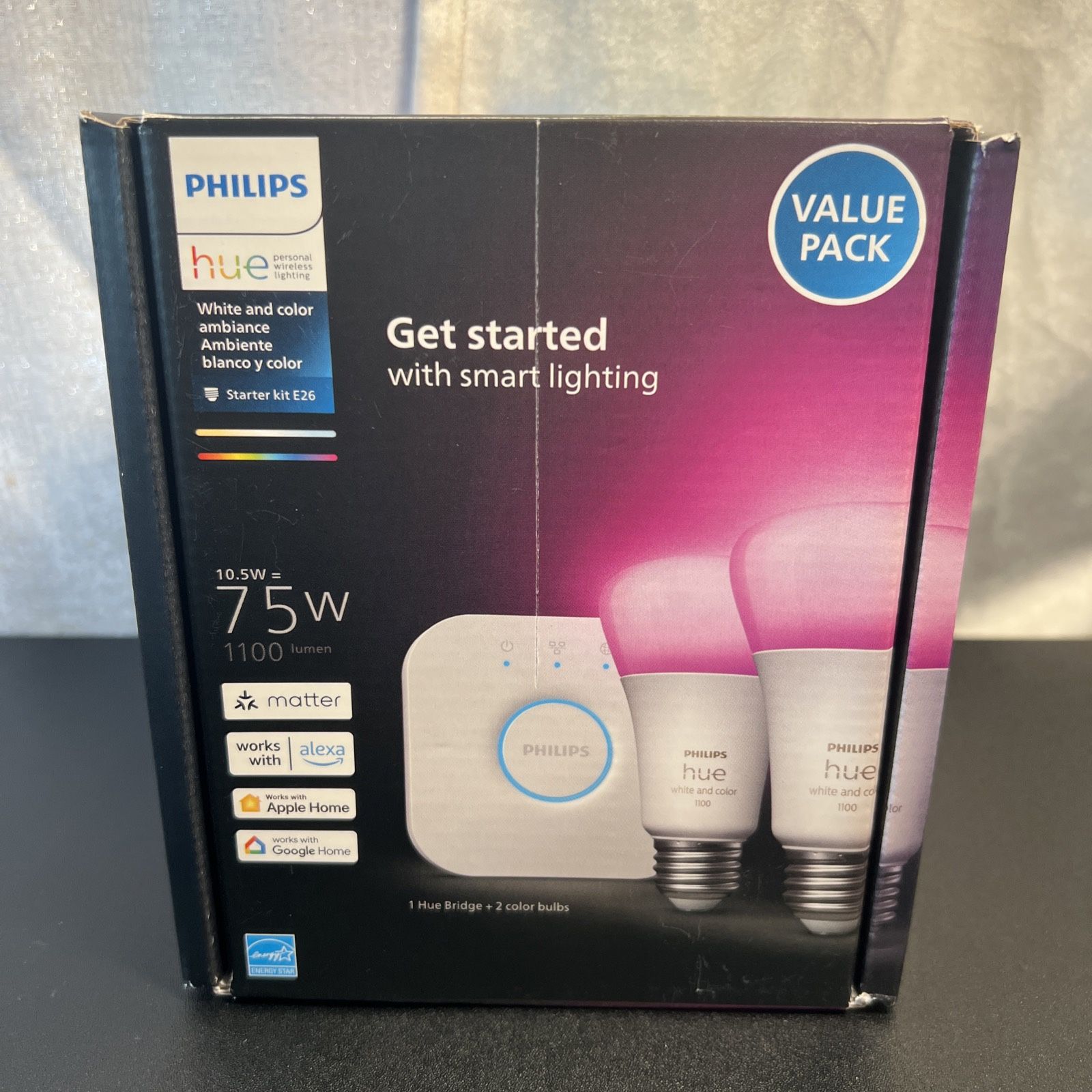 Philips HUE 75W White &Color Ambience Starter Kit E26 2-Pack