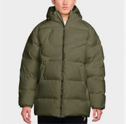 Nike Mens XL Down Fill Loose Parka Water Repellent Puffer Coat Swoosh IH2377-222
