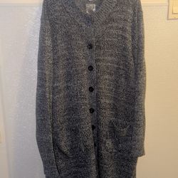 Woman Within Plus 5X Marled Sweater Coat with Front Pockets
