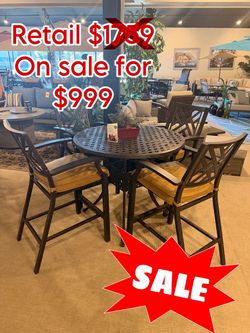 Outdoor Patio Bar Height Dining Set