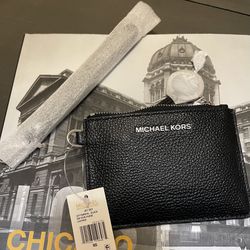 NWT Michael Kors Jet Set Travel Wristlet, Key Chain, Card Holder Wallet Blk 