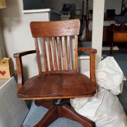 Antique Wood Desk Chair