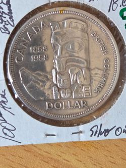 1 dollar canada  1958 silver coin