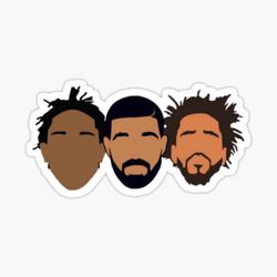 Kendrick Lamar Drake J Cole The Big 3 Three Sticker ~ 3pcs