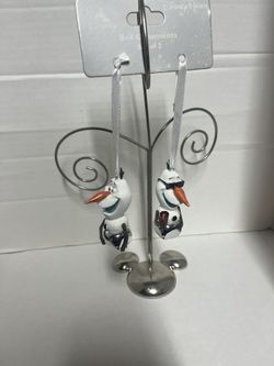 Disney Parks Frozen Olaf Winter & Summer Set of 2 Bells Christmas Ornament