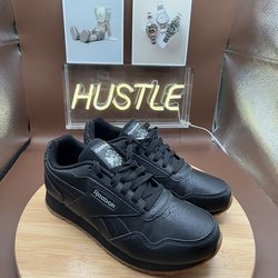 Reebok Classic Harman Black Leather Women's Running Shoes Sz 8