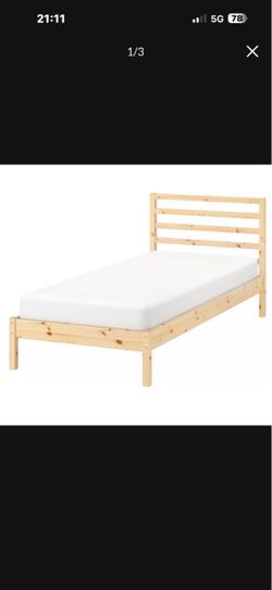 Extra long IKEA bed, twin bed frame, and mattress, twin bed set