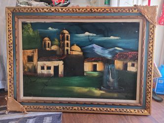 Ventage Velvet Church Painting