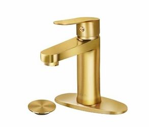 Gold Single-Handle Bathroom Vanity Faucet