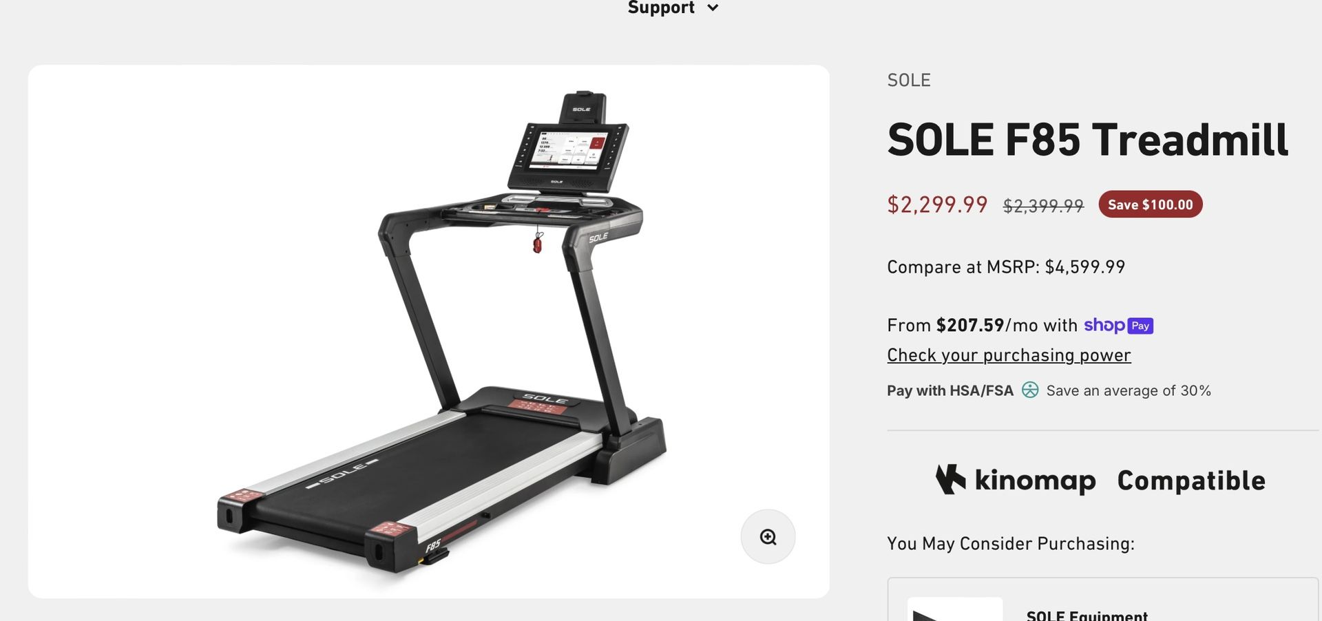 Sole F85 Treadmill