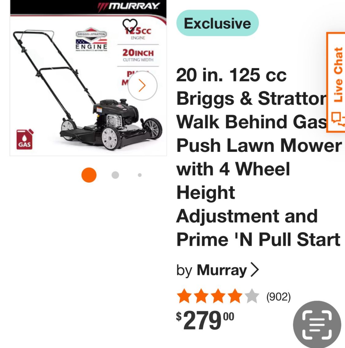 Lawn Mover Gas Murray 150cc