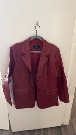Red leather jacket for Woman XL