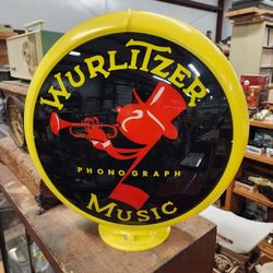 Wurlitzer Phonograph Music Jukebox Novelty Gas Pump Lighted Globe Sign