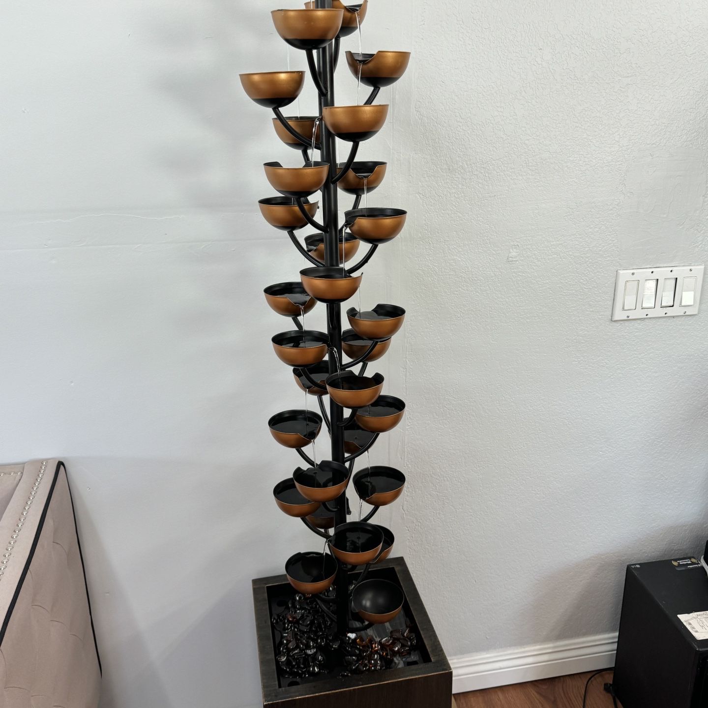 Tall Multi Level Stacked Cups fountain 