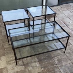 3 Piece Glass Table Set 