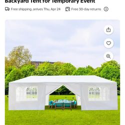 Outdoor Pop Up Covering With 4 Roll Up Side 