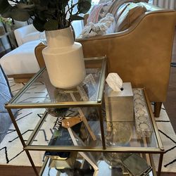 Gold and Mirror West Elm Side Table 