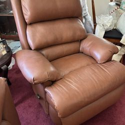 Genuine Brown Leather Recliner Chair