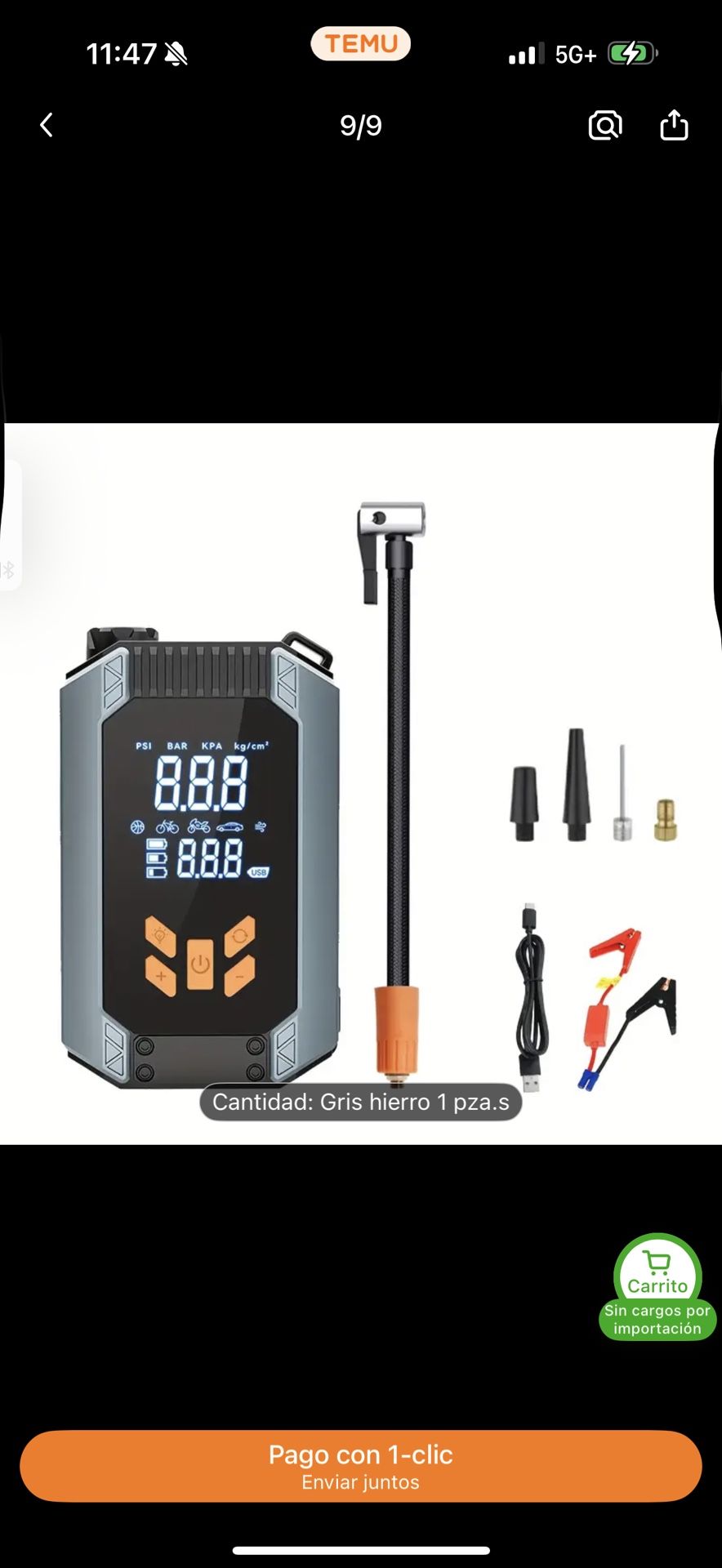 Arrancador De Batería  Con Compresor Para Neumáticos 