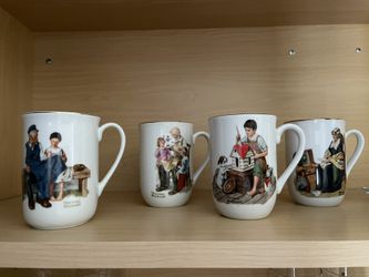 Norman Rockwell Mugs - Vintage 1982