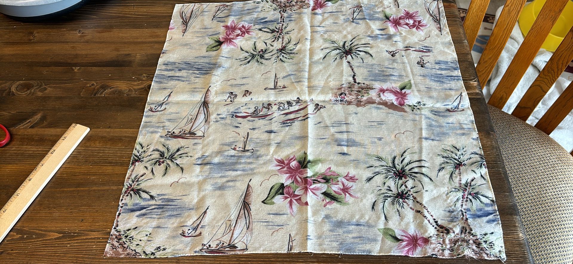 You Get 2! Vintage 60’s 70’s Scarves Salmon Neck Scarf And 19x19 Square Tropical Theme Scarf