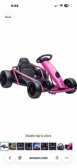 Electric Ride-On Go Kart for Kids Pink