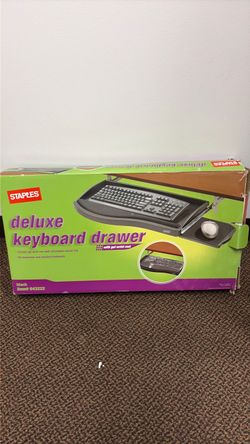 New Staples Deluxe Keyboard Drawer with Gel Wrist Rest
