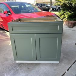 Kitchen Cabinet Olive Green 36 Inch Complete Shaker