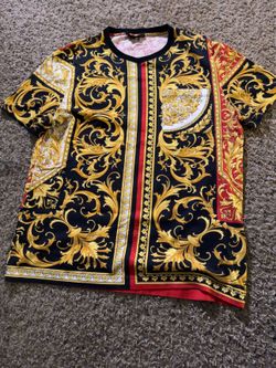 Authentic Versace Baroque Print T-Shirt Size Small Made In Italy