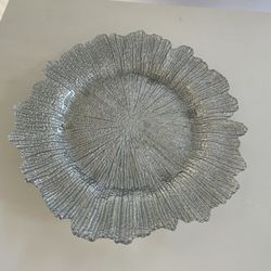 Glass Charger Plates Z Galerie   Silver