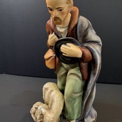 1951 Goebel MI Hummel Shepherd w/Sheep Nativity Figure # 214-F Tall 7 inch