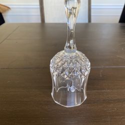 Brand new clear crystal dinner bell, measures 6” tall