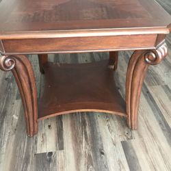 Brown double decker coffee table
