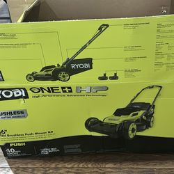 RYOBI ONE+ HP 18V Brushless 16 in. Cordless Battery Walk Behind Push Lawn Mower with (1) 4.0 Ah Battery and (1) Charger
