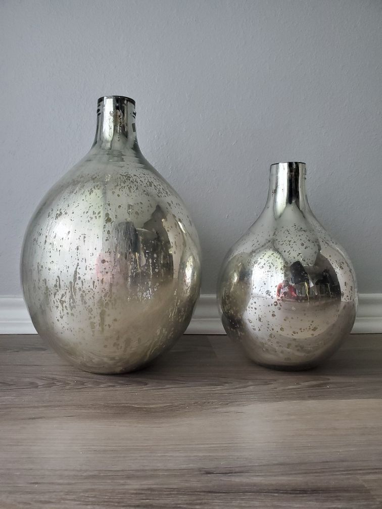 Mercury glass vases