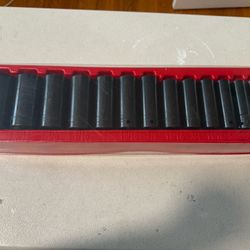 Snap On 13 pc 1/2” 6 Point SAE Flank Drive Deep Impact Socket Set (1/2 - 1-1/4)