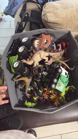 A lot of dinosaur toys