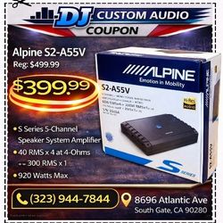 Alpine S Series 5 Channel Speaker System Amplifier 920 Watts Amp S2-A55V 🚨 Payment Options Available 🚨 No Credit Needed 🚨 