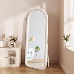 Arched Full Length Mirror, Floor Mirror with Stand, Arched Wall Mirror Full Length, Large Standing Mirror Full Length, Wall-Mounted Mirror for Bedroom