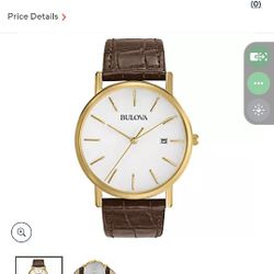 Bulova Leather Band Watch 