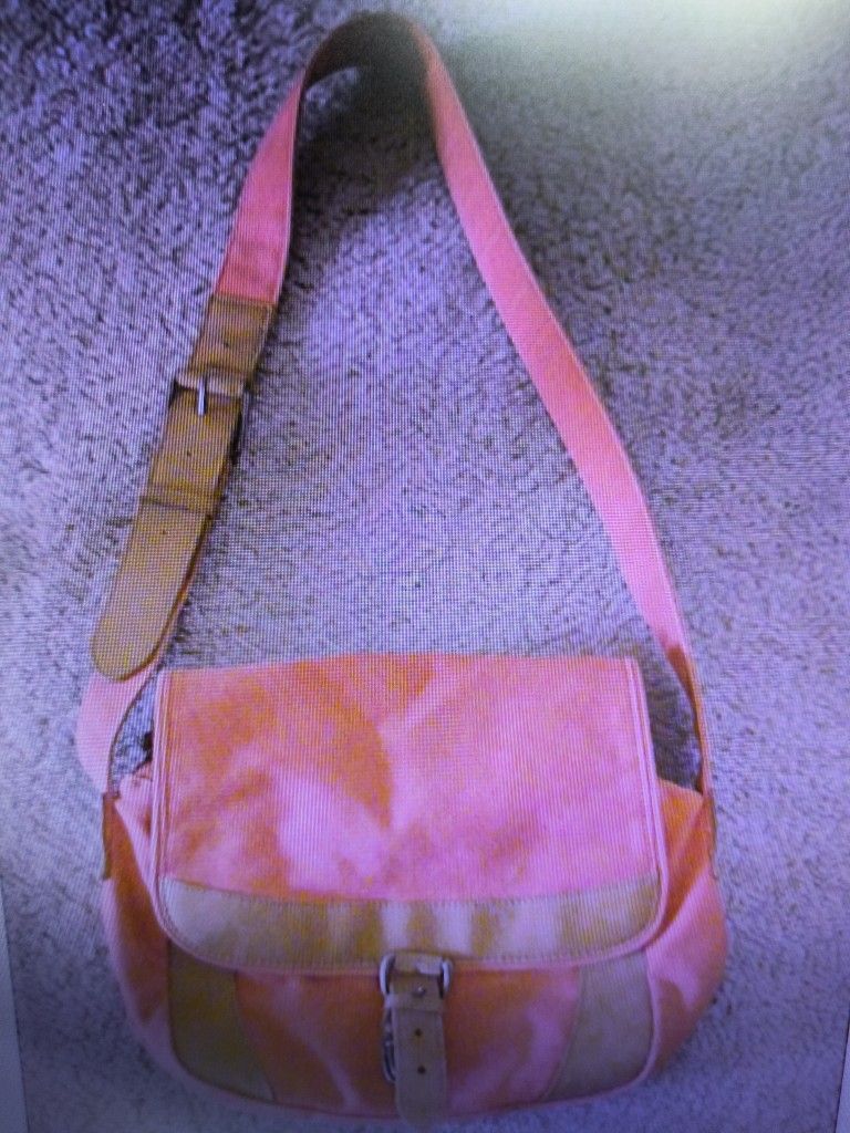 LL Bean Canvas And Leather Crossbody Safari Messenger Bag Satchel Tote