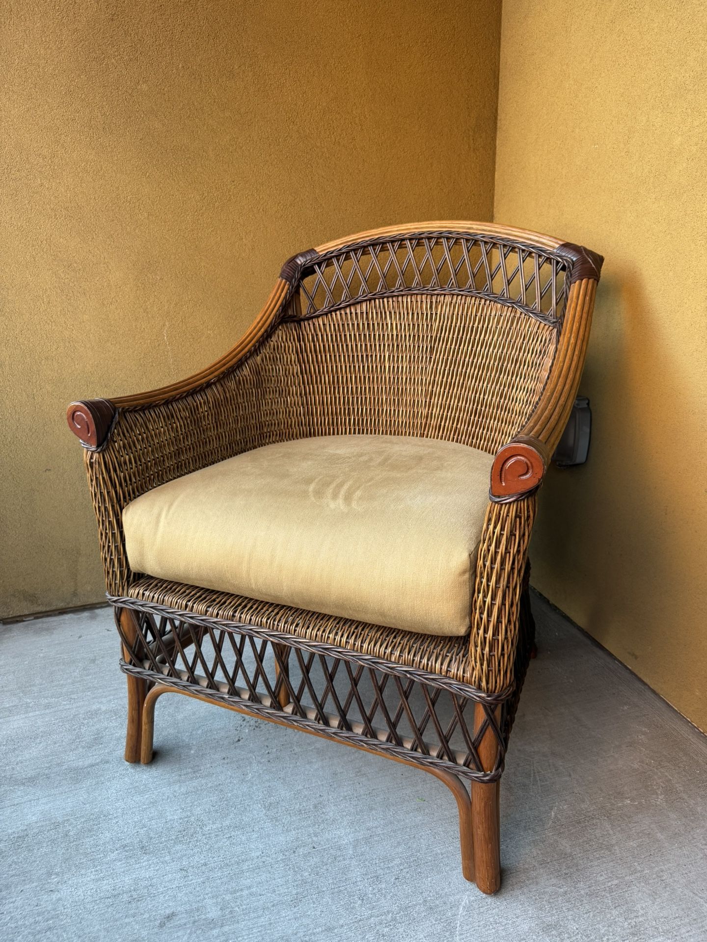 Vintage Boho Chic Rattan Armchair