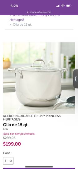 Olla De 15 Qts Tri-ply Princess House