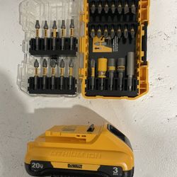 Dewalt 20v MAX 3AH Battery And Drill Bit Set
