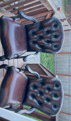 Leather dining room chairs