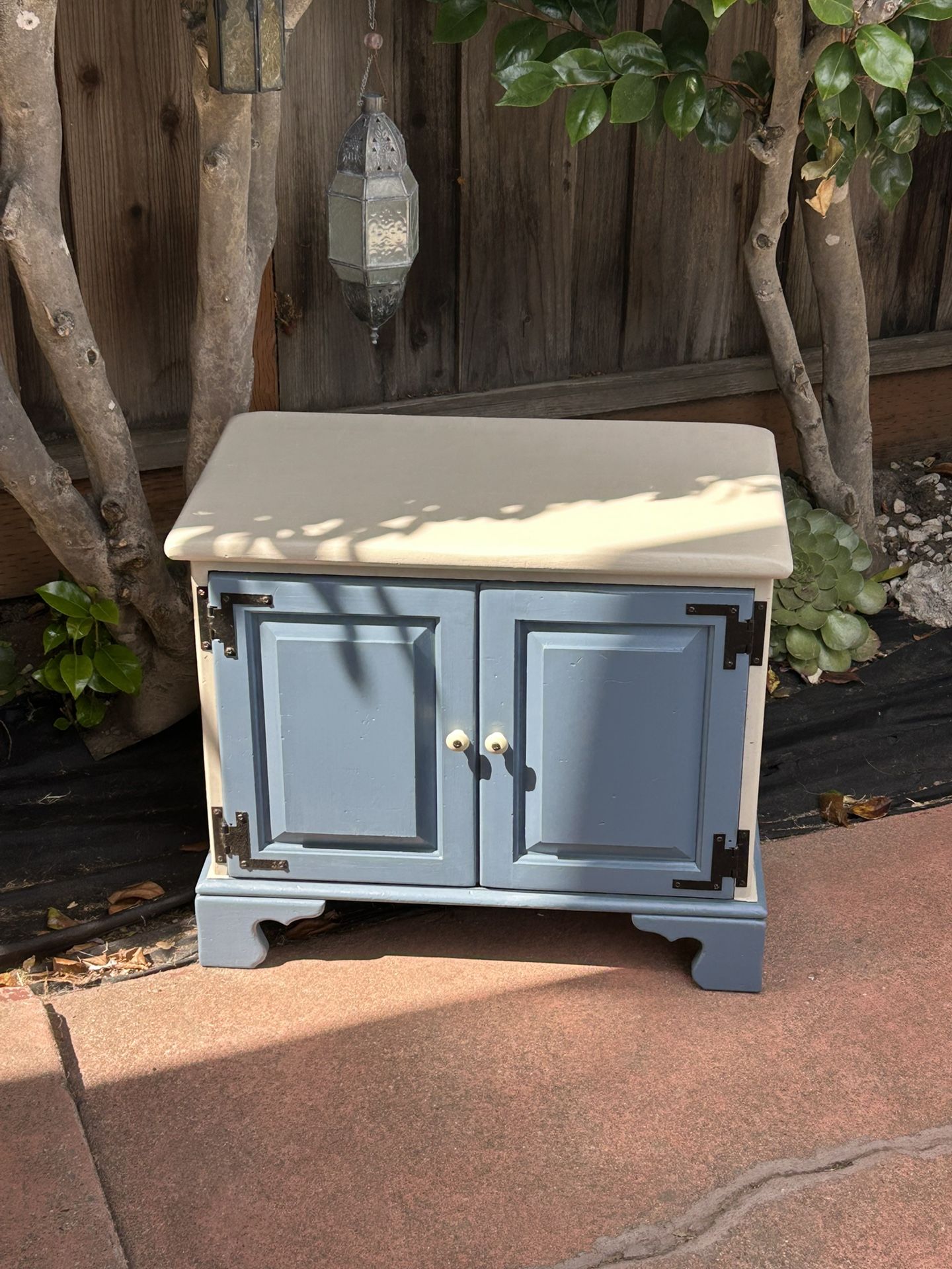 Refinished Vintage Record Cabinet Side Table
