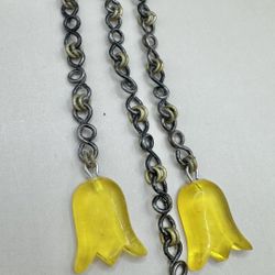 Vintage Baltic Amber & Bakelite Flower Pendant