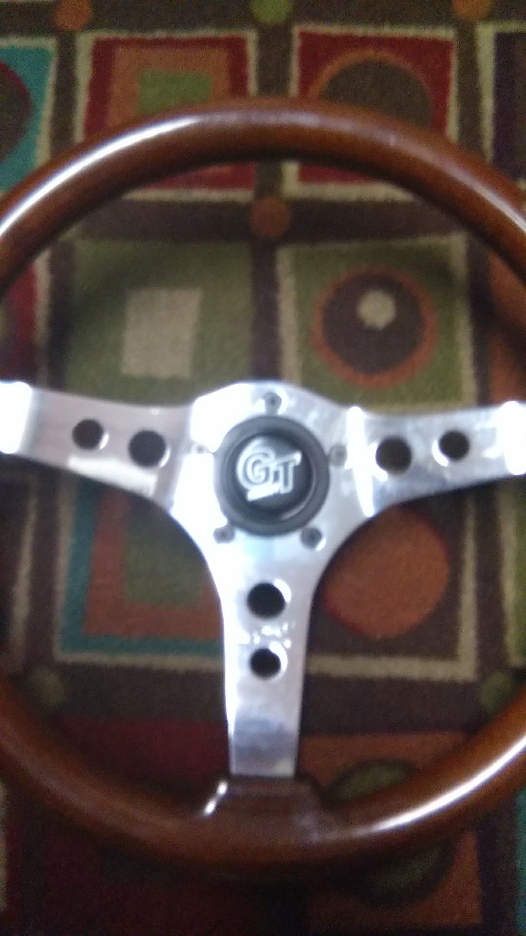 Gt grant woodgrain steering wheel