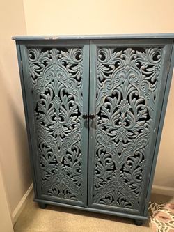 Hand-Carved Accent Cabinet