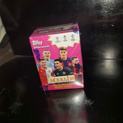 2023-24 Topps Chrome Merlin UEFA Club Competitions Soccer 7-Pack Blaster Box